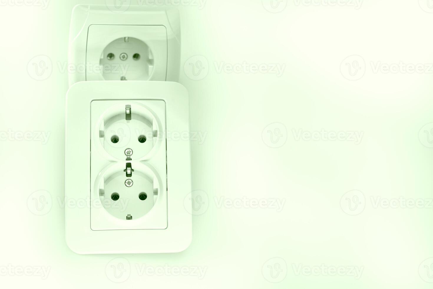 Two electrical double socket for connecting devices photo