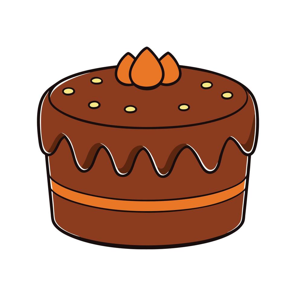 Delicious chocolate cake decorated with almonds perfect for celebrations and parties vector