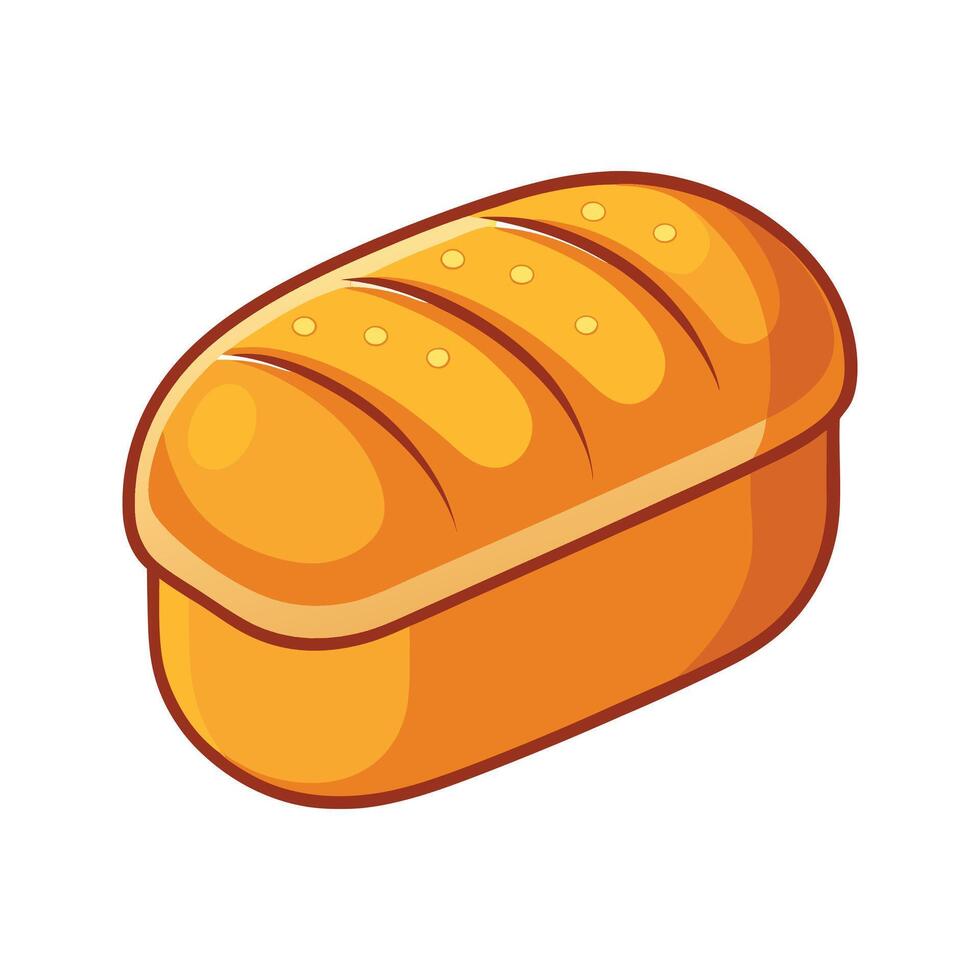 Illustration of a freshly baked loaf of bread perfect for breakfast or cafe menus. vector