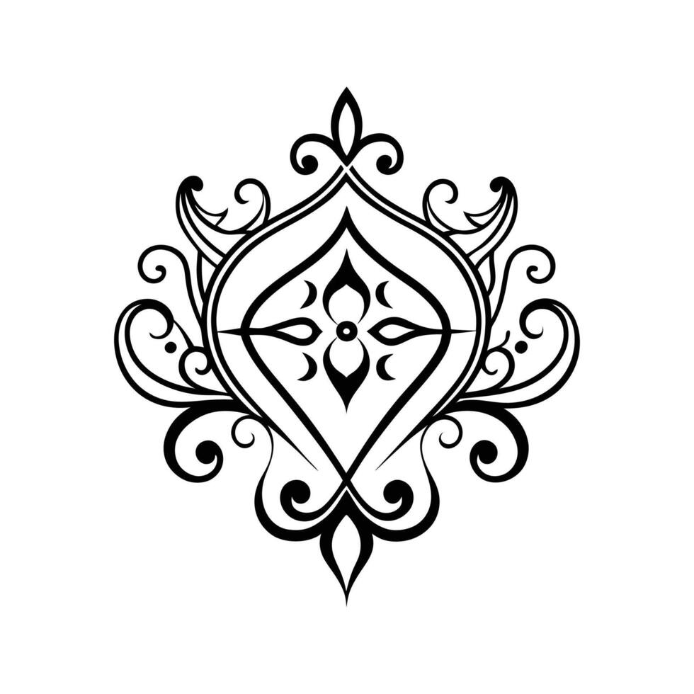 Elegant black and white ornamental floral design for decorative graphic elements vector