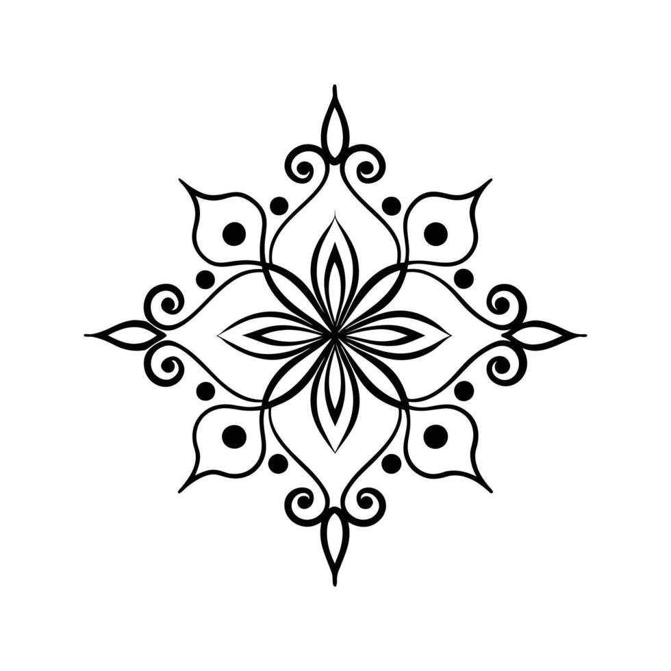 Exquisite black and white decorative floral mandala design for elegant visual appeal vector