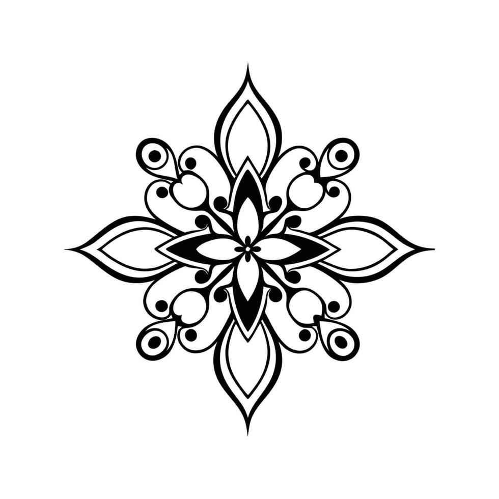 Elegant symmetrical black and white decorative floral pattern design for artistic purposes vector