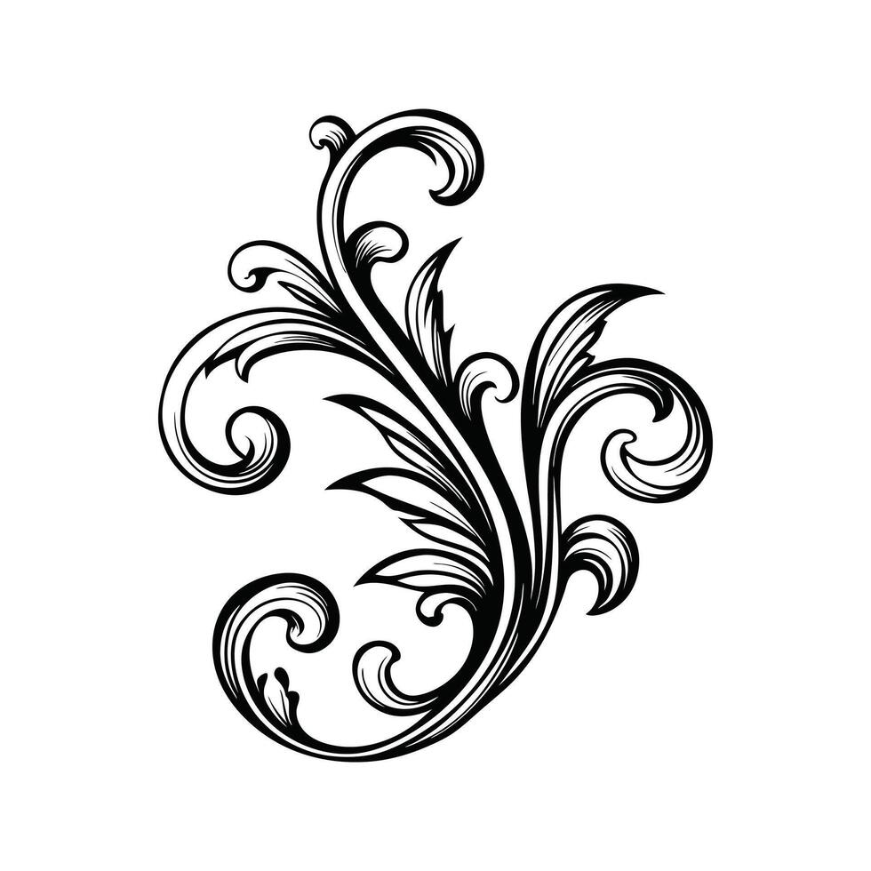 Elegant black and white flourish ornament design perfect for luxurious and classic projects vector