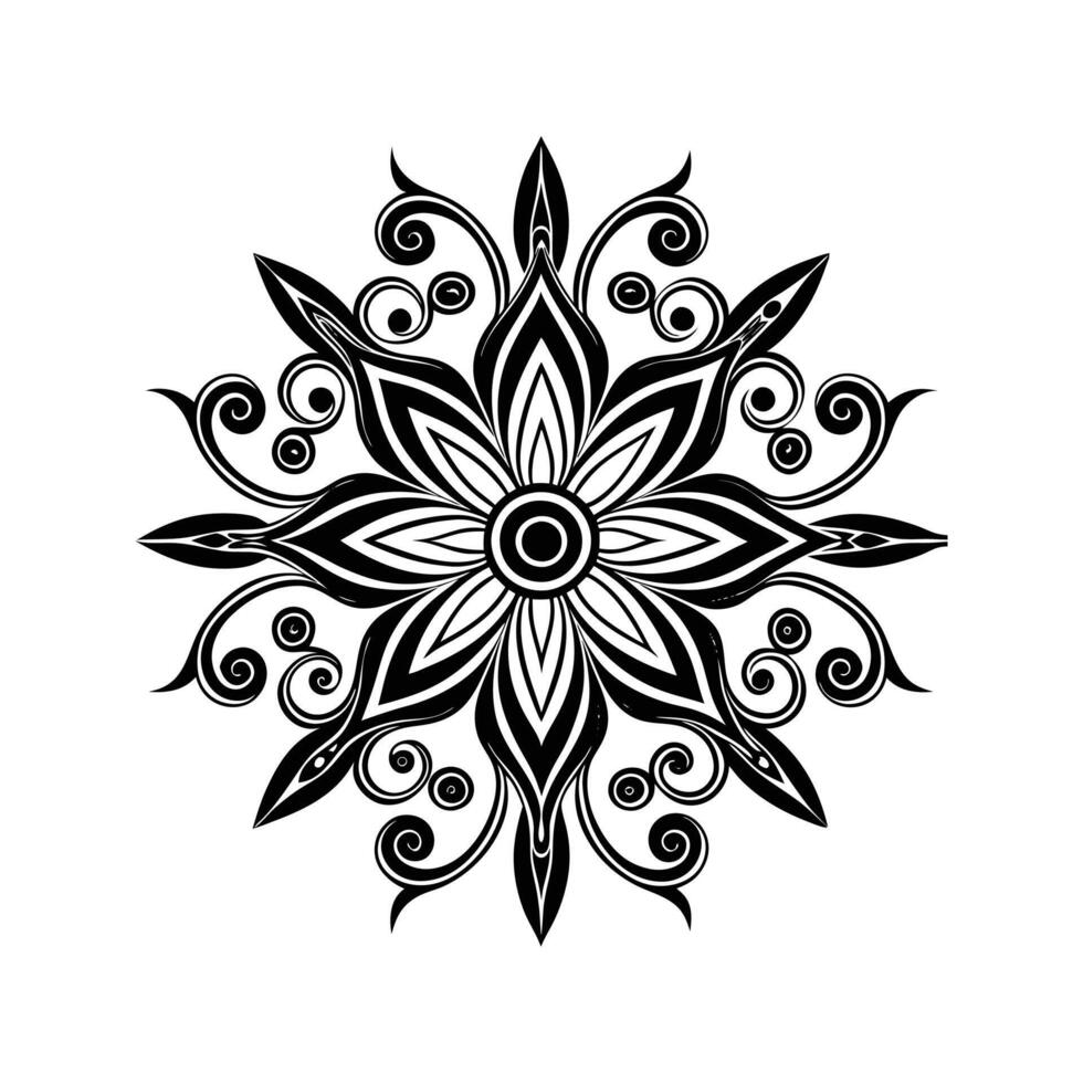 Elegant symmetrical floral design with ornamental swirls perfect for decorative patterns and logos vector