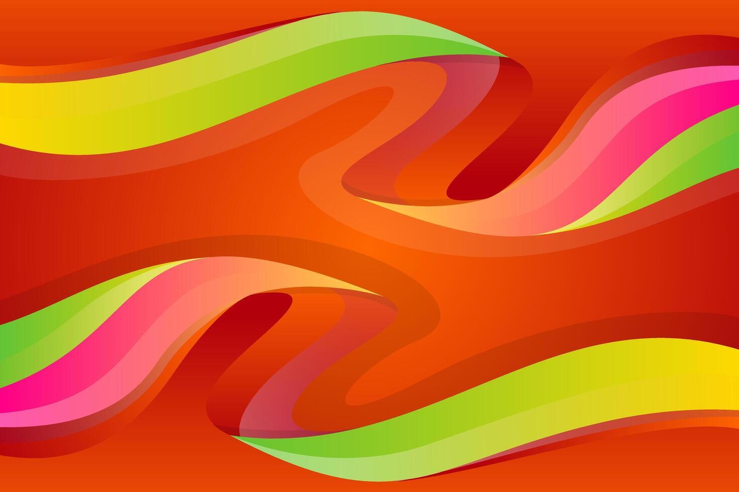 Green and orange gradient dynamic abstract background with wave shape and lines. Simple style backdrop colorful fresh creative element. vector