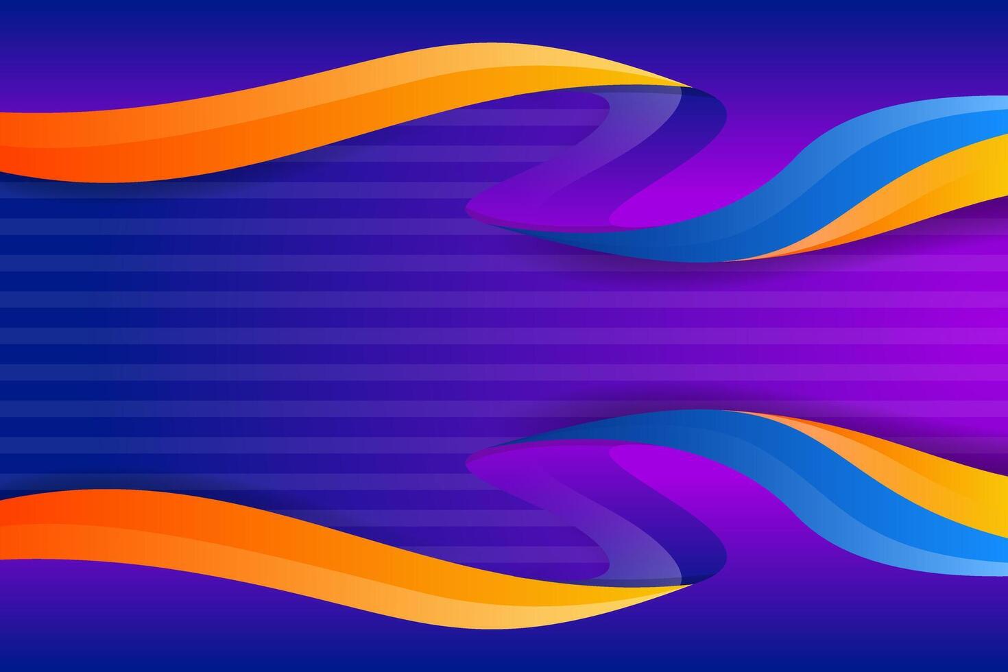 Fresh Orange Yellow Blue Background Banner wave curve gradient colors element Abstract modern vector