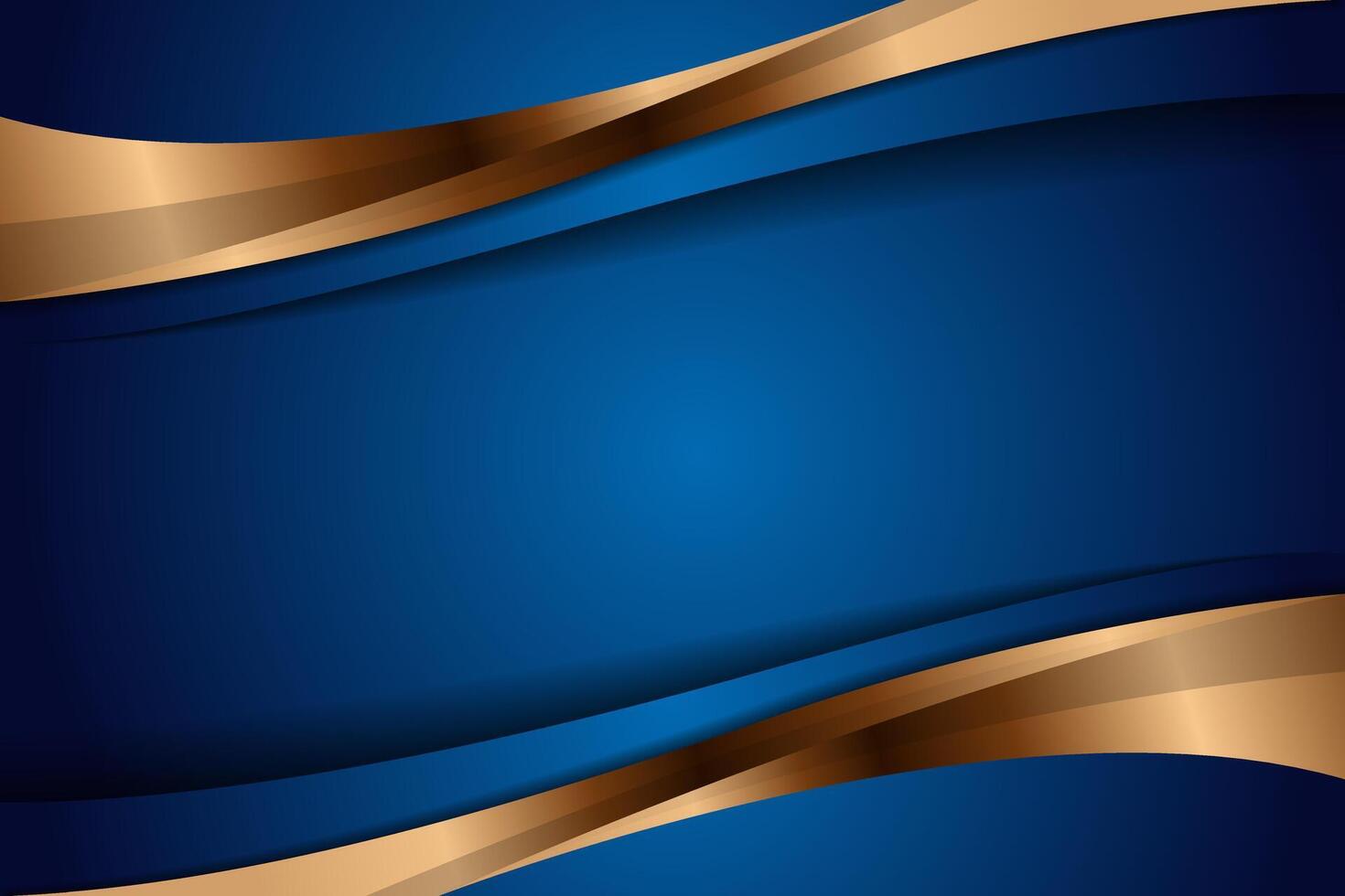 Luxury blue and golden background design template in horizontal layout. shadow effect on illustration vector