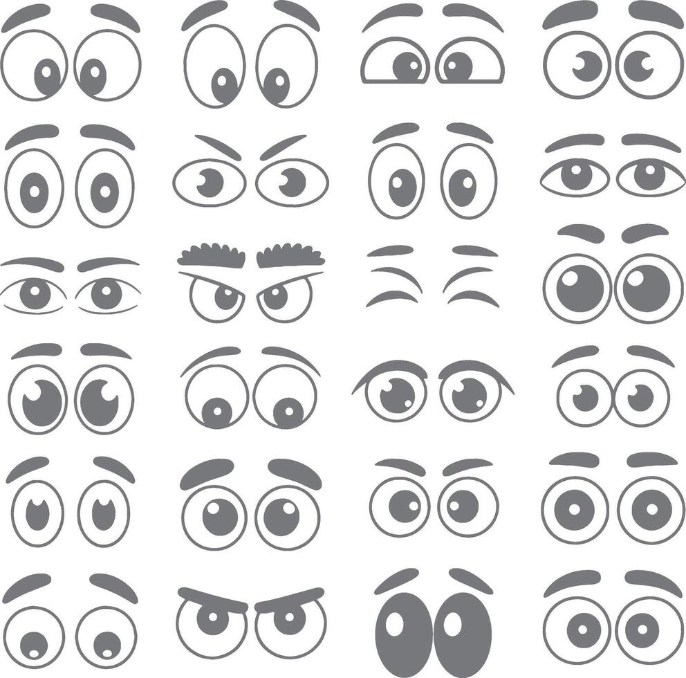 cartoon eyes set of different expressions vector