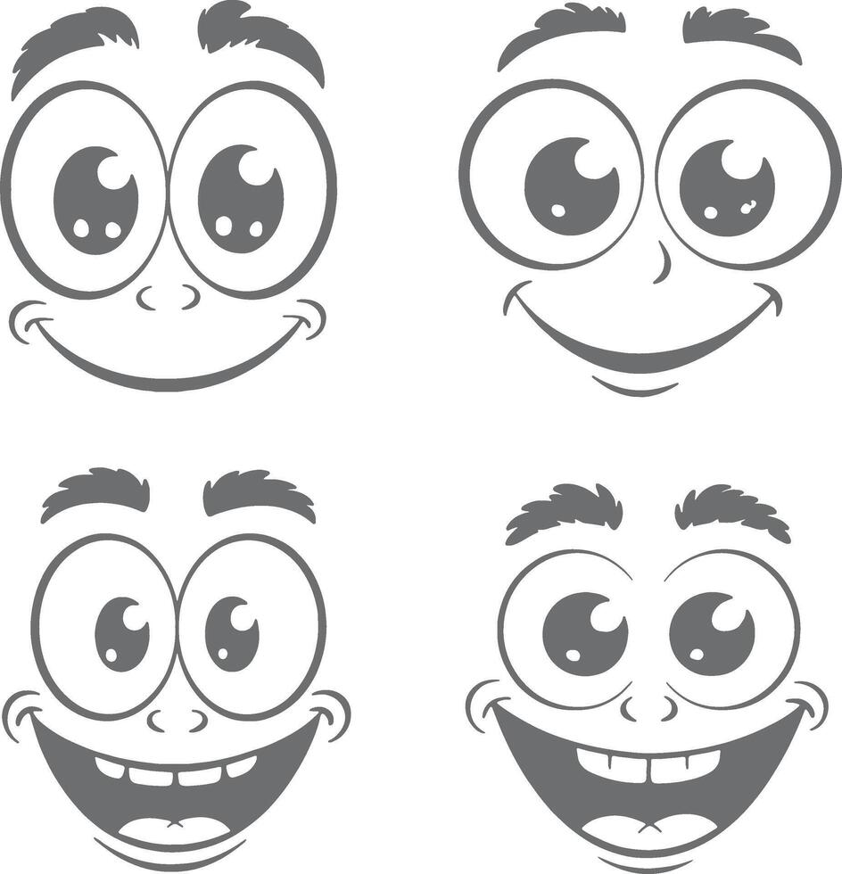 a cartoon faces showing different emotions vector