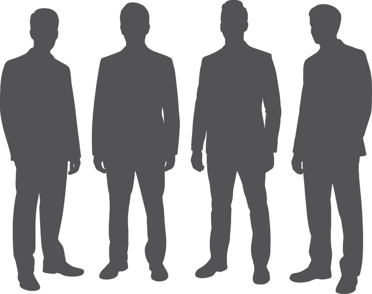 silhouettes of men in suits standing in a row vector