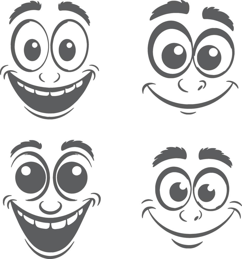 a cartoon faces with different expressions vector