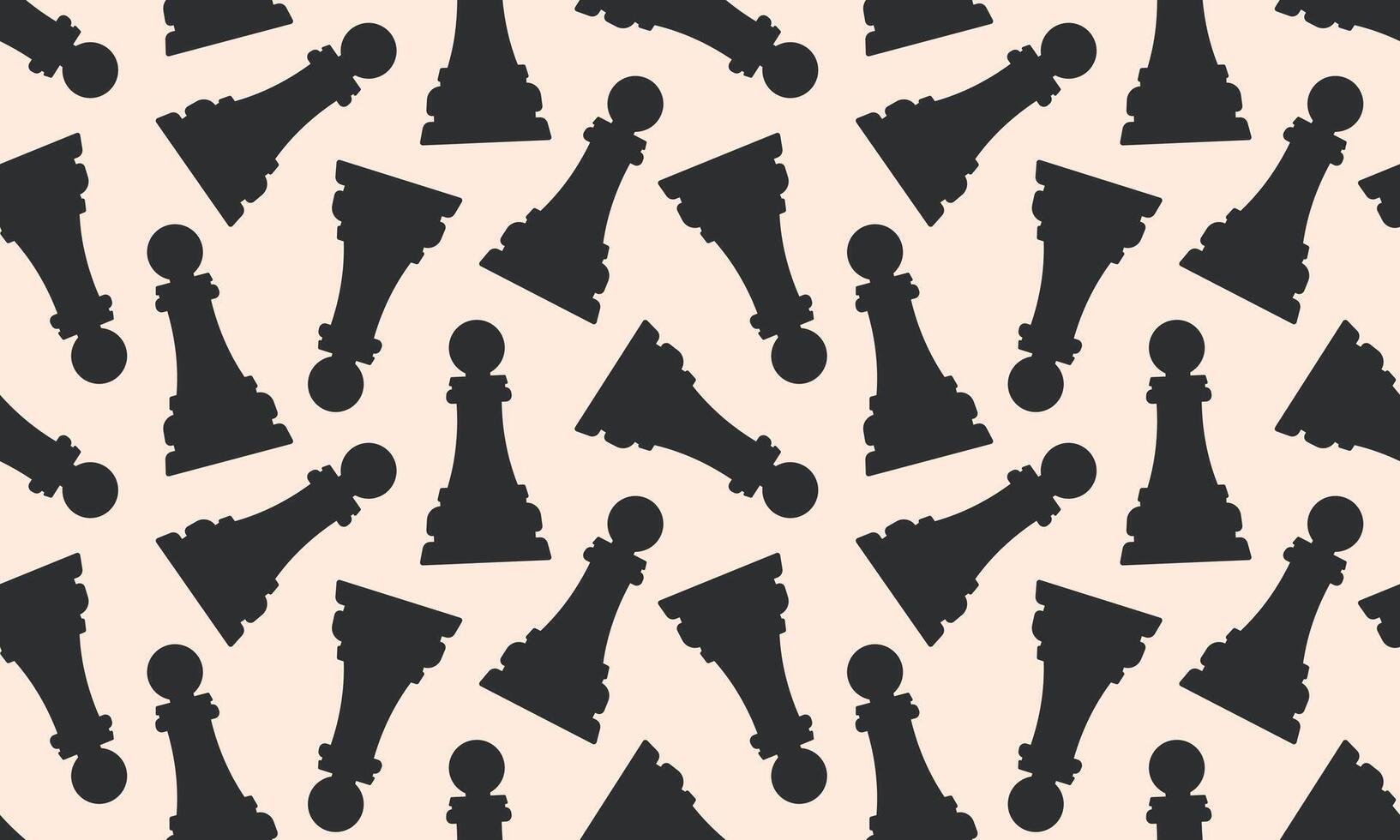 Seamless pattern Black pawn silhouette. Chess piece background. Flat illustration vector