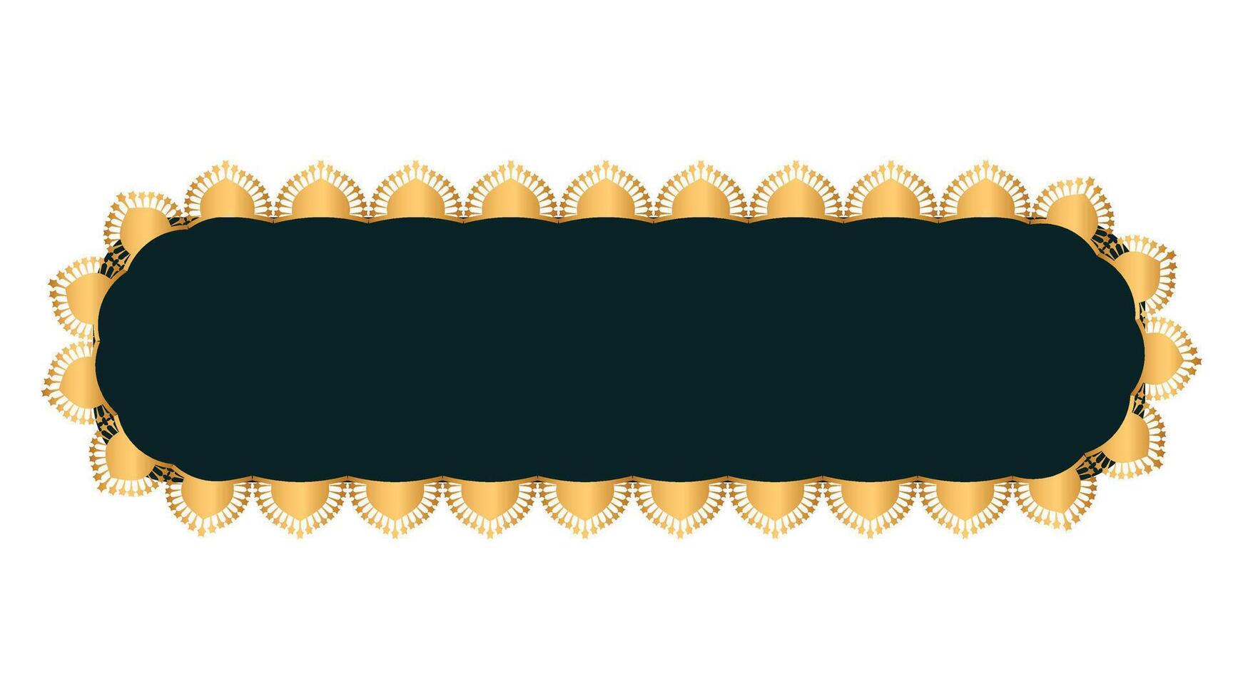 Islamic Title Frame Swirl For Text Border Background And Wedding Invitation Card vector