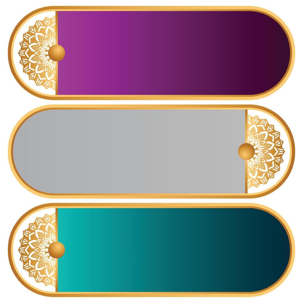 Text Box With Luxury Golden Arabic Islamic Banner Pattern Title Frame Text Box vector