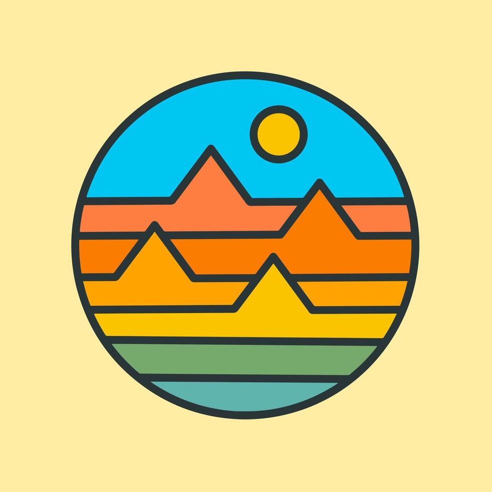 Simply design of the mountain nature illustration for t shirt sticker print design vector