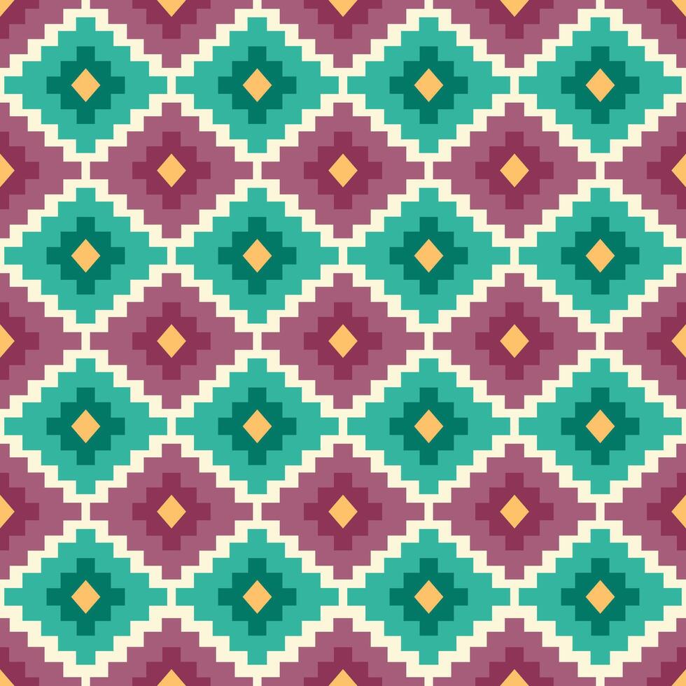 Ethnic seamless pattern. Aztec rhombus background and illustration. vector