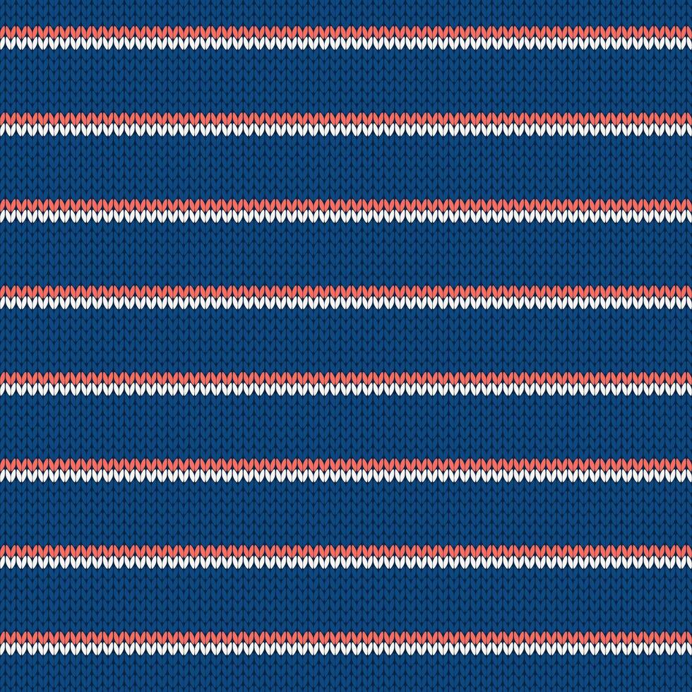 Knitted seamless pattern with strips. Norwegian style sweater. Wool textured, illustration. Traditional winter holiday background. vector