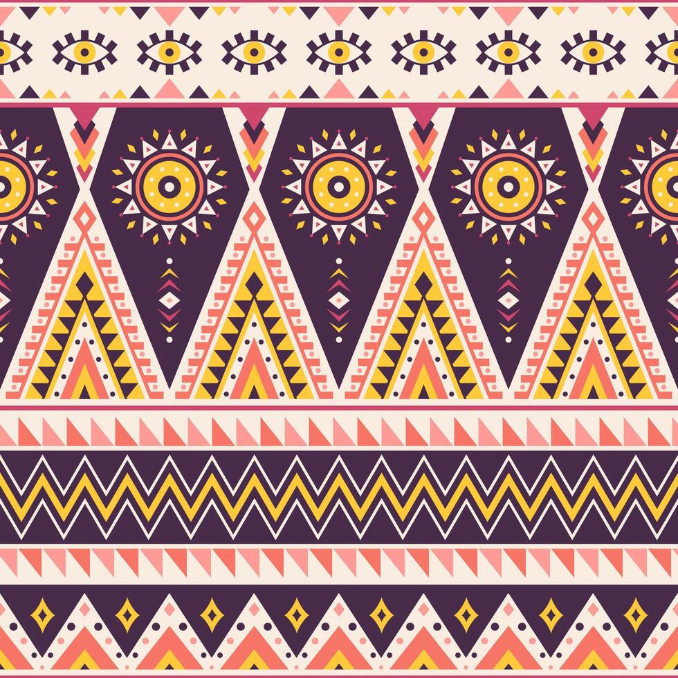 Tribal striped seamless pattern. Aztec geometric background. Can be used in textile design, web design for making of clothes, accessories, decorative paper, wrapping, envelopes, backpacks, etc vector