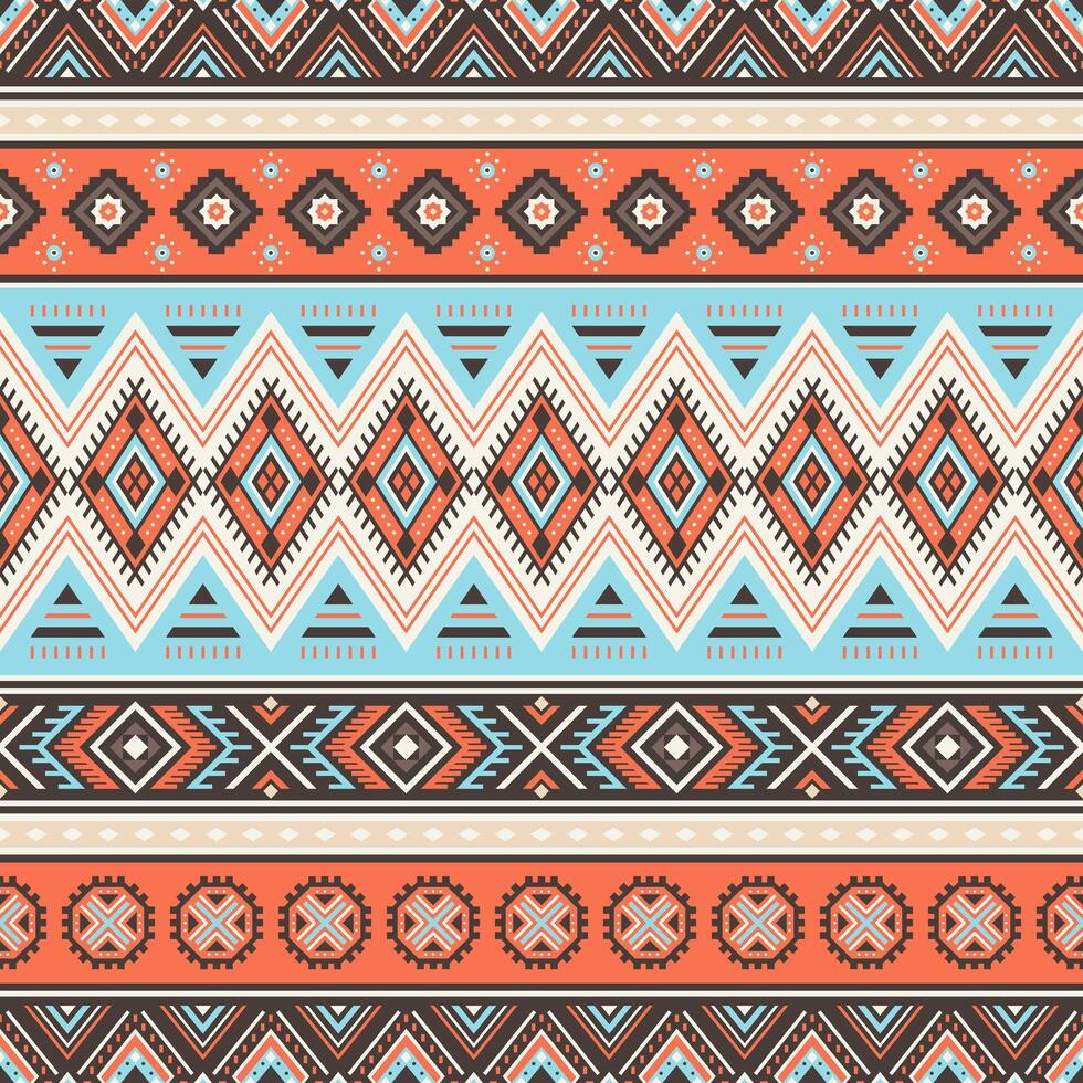 Tribal striped seamless pattern. Aztec geometric background. Can be used in textile design, web design for making wrapping, envelope, etc. vector