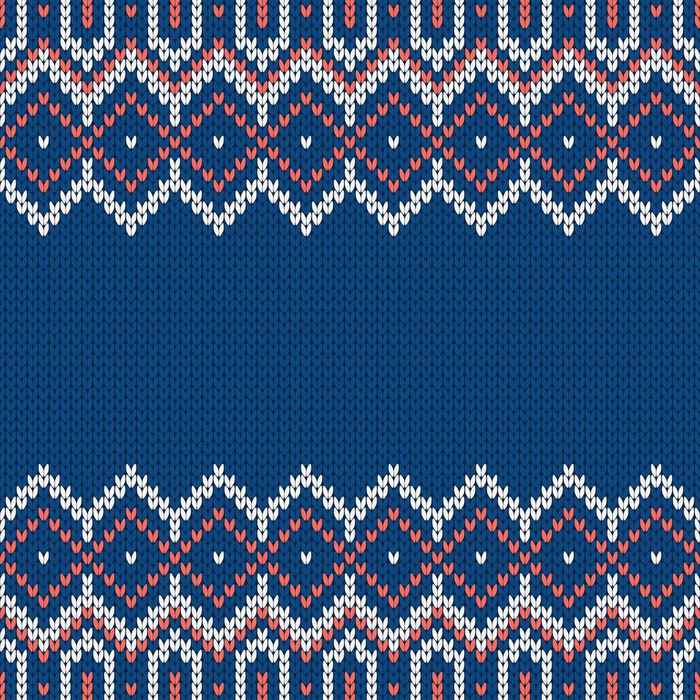 Knitwear texture. Template with empty place for text. Traditional seasonal seamless background for holiday design. Winter knitted wool sweater patterns, christmas illustration. vector
