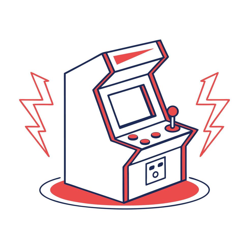 Retro Arcade Game Machine Illustration. vector