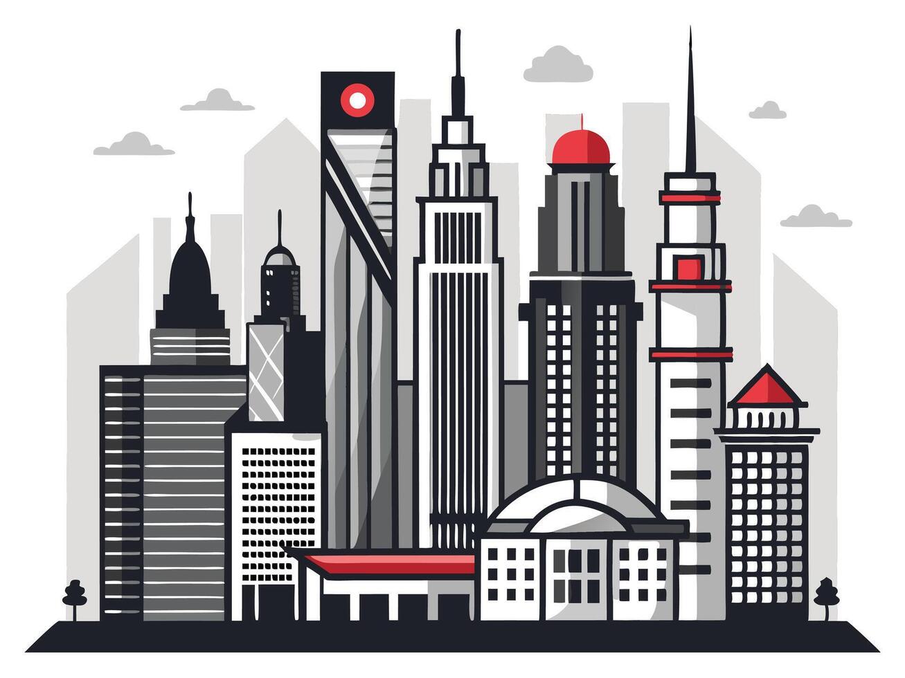 Stylish Skyline of a Modern Metropolis. vector