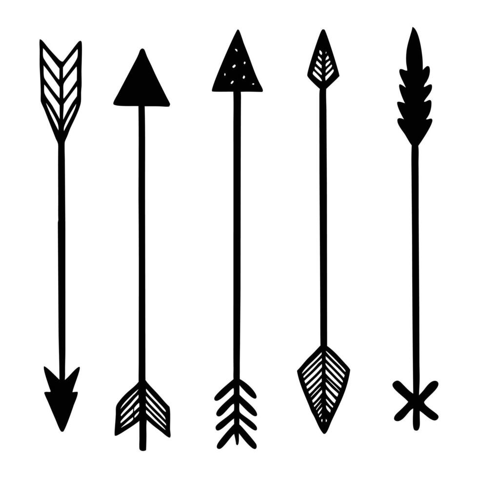 Four Decorative Arrows in a Simple Design. vector