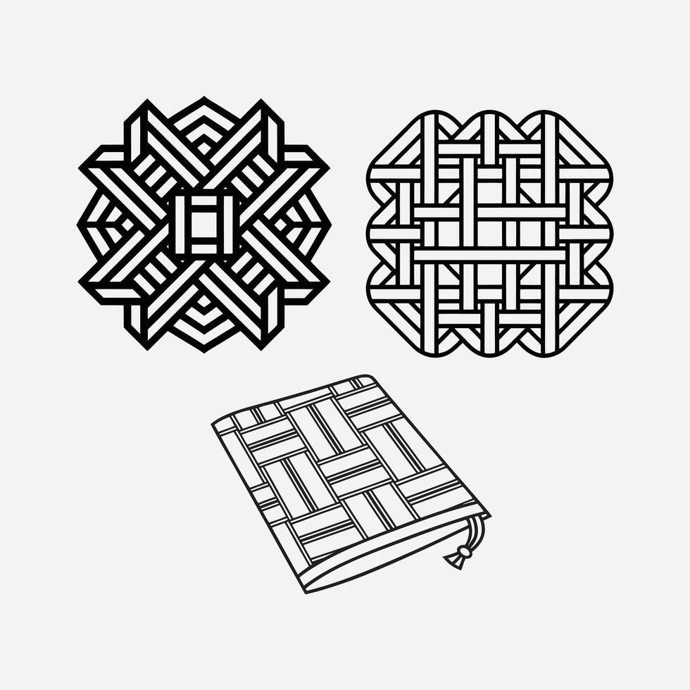 Intricate Geometric Patterns of Woven Textures. vector