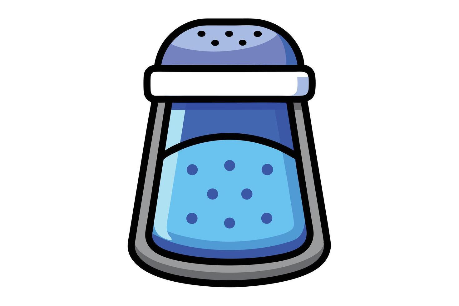 CartoonStyle Blue Sugar Shaker with Round Spots for Baking and Cooking vector
