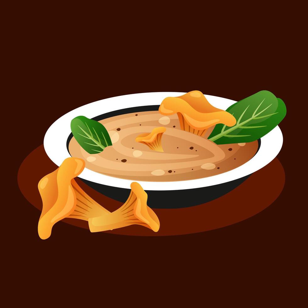 A bowl of hot soup with vegetables vector