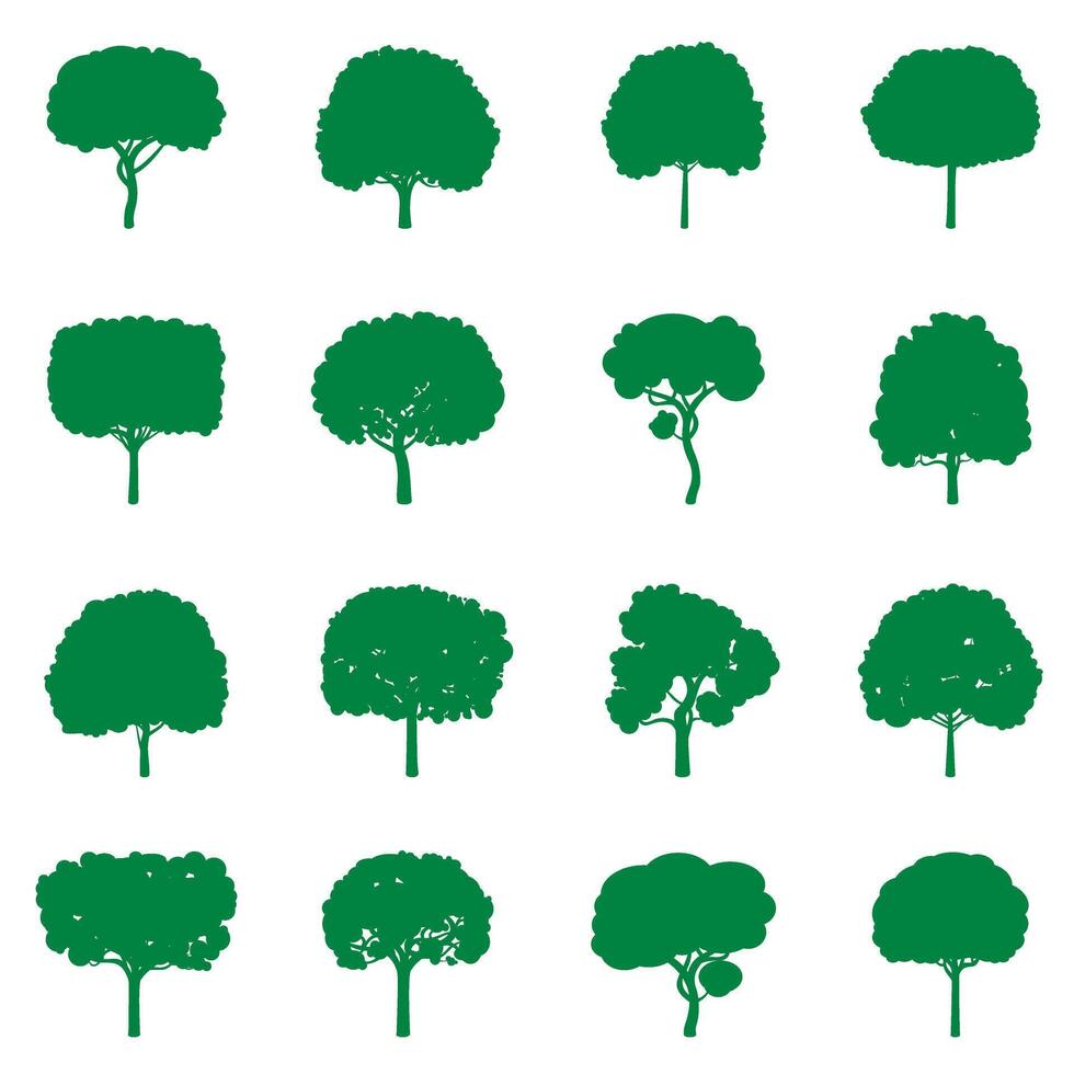 Set of Green Trees. EPS Illustration. vector