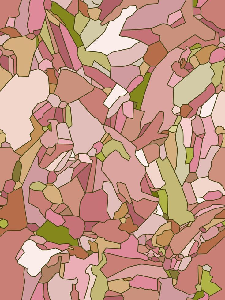Soft pink and peach crystal mosaic seamless pattern vector