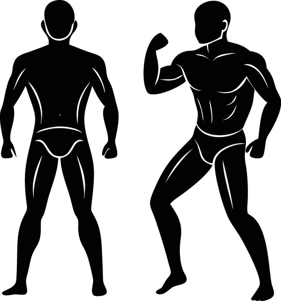 Silhouette set of a man vector