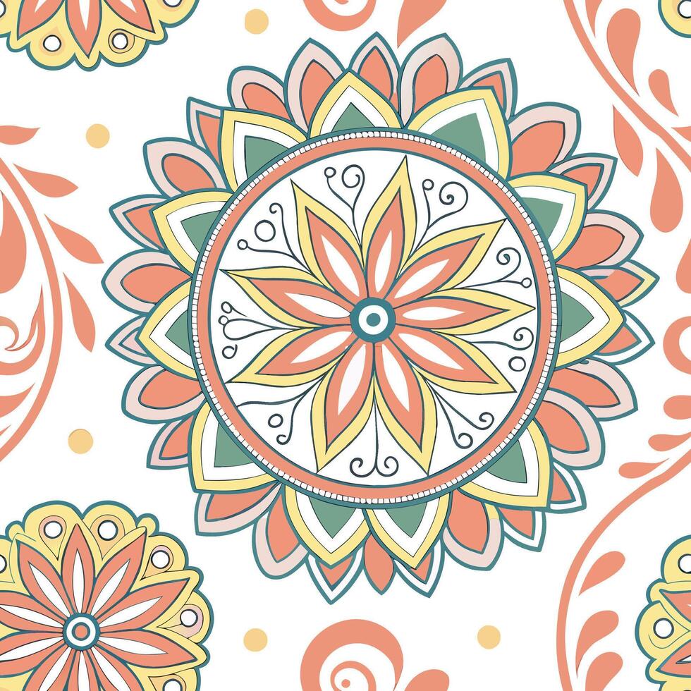 Abstract seamless floral pattern vector