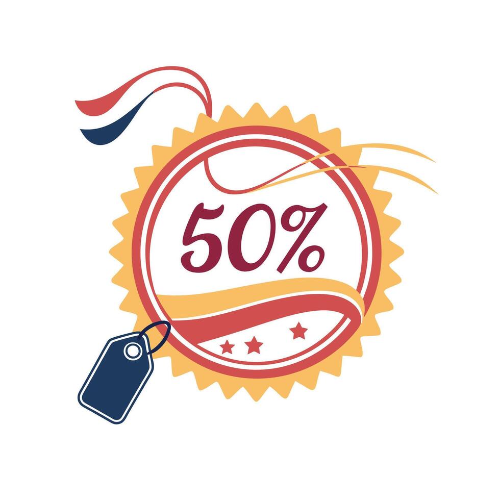 Discount label design vector
