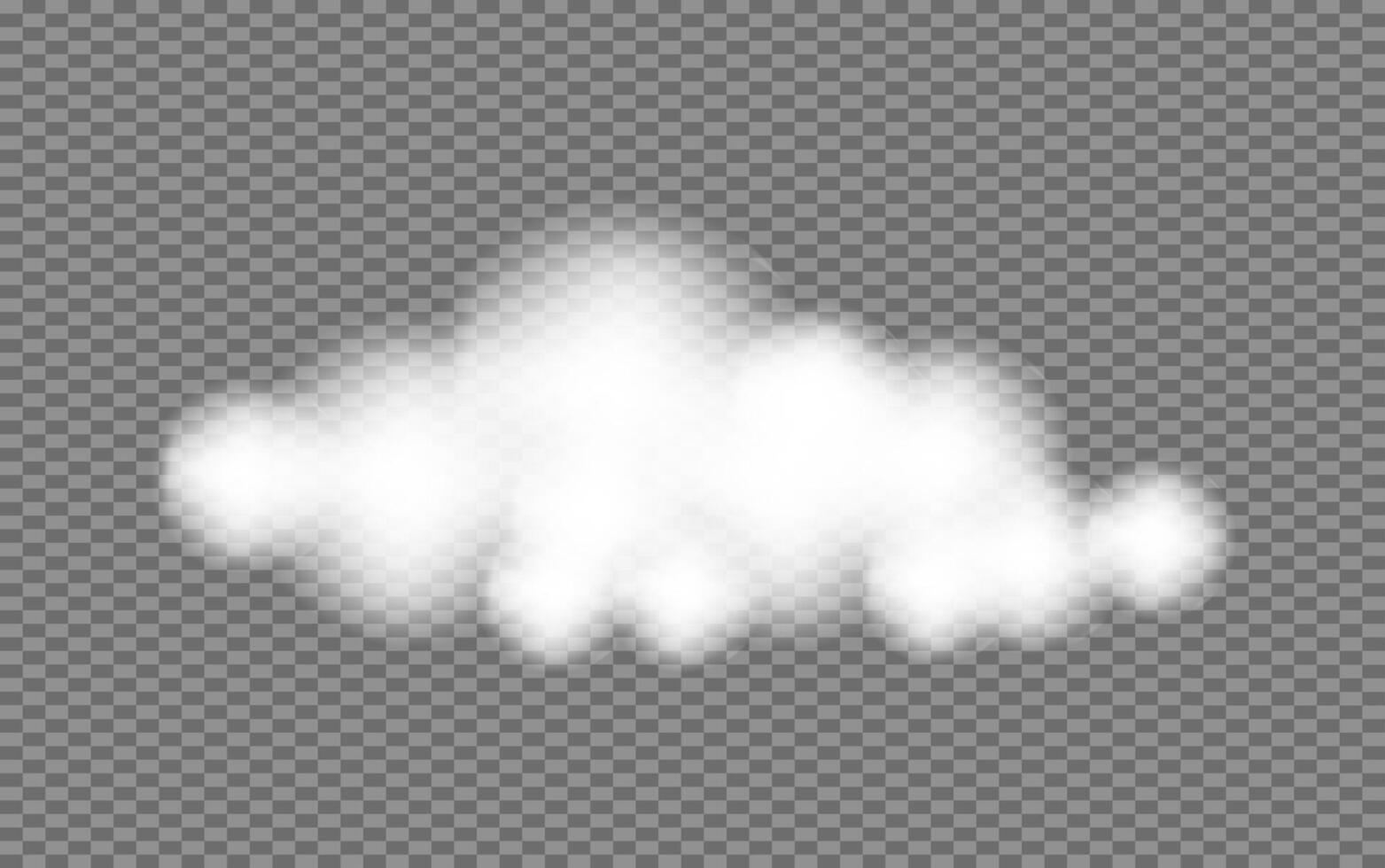 Realistic white fluffy Clouds set. Cloudy weather in 3d style. Soft blur effect. Overlay sky for banner poster card. vector