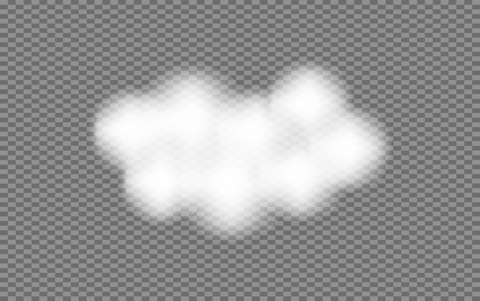 Realistic white fluffy Clouds set. Cloudy weather in 3d style. Soft blur effect. Overlay sky element for poster card. vector