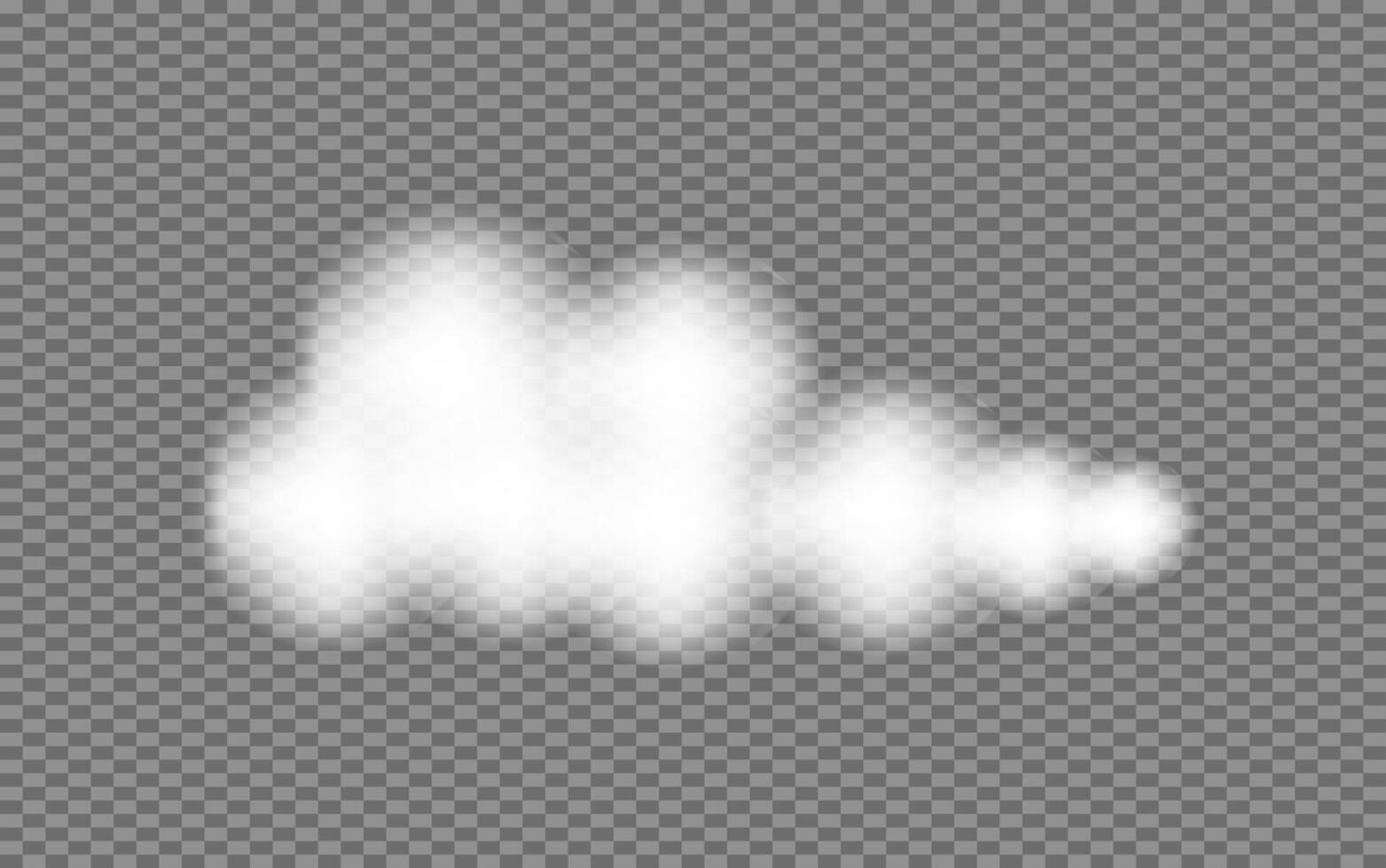 Realistic white fluffy Clouds set. Cloudy weather in 3d style. Soft blur effect. Overlay sky element for banner poster vector