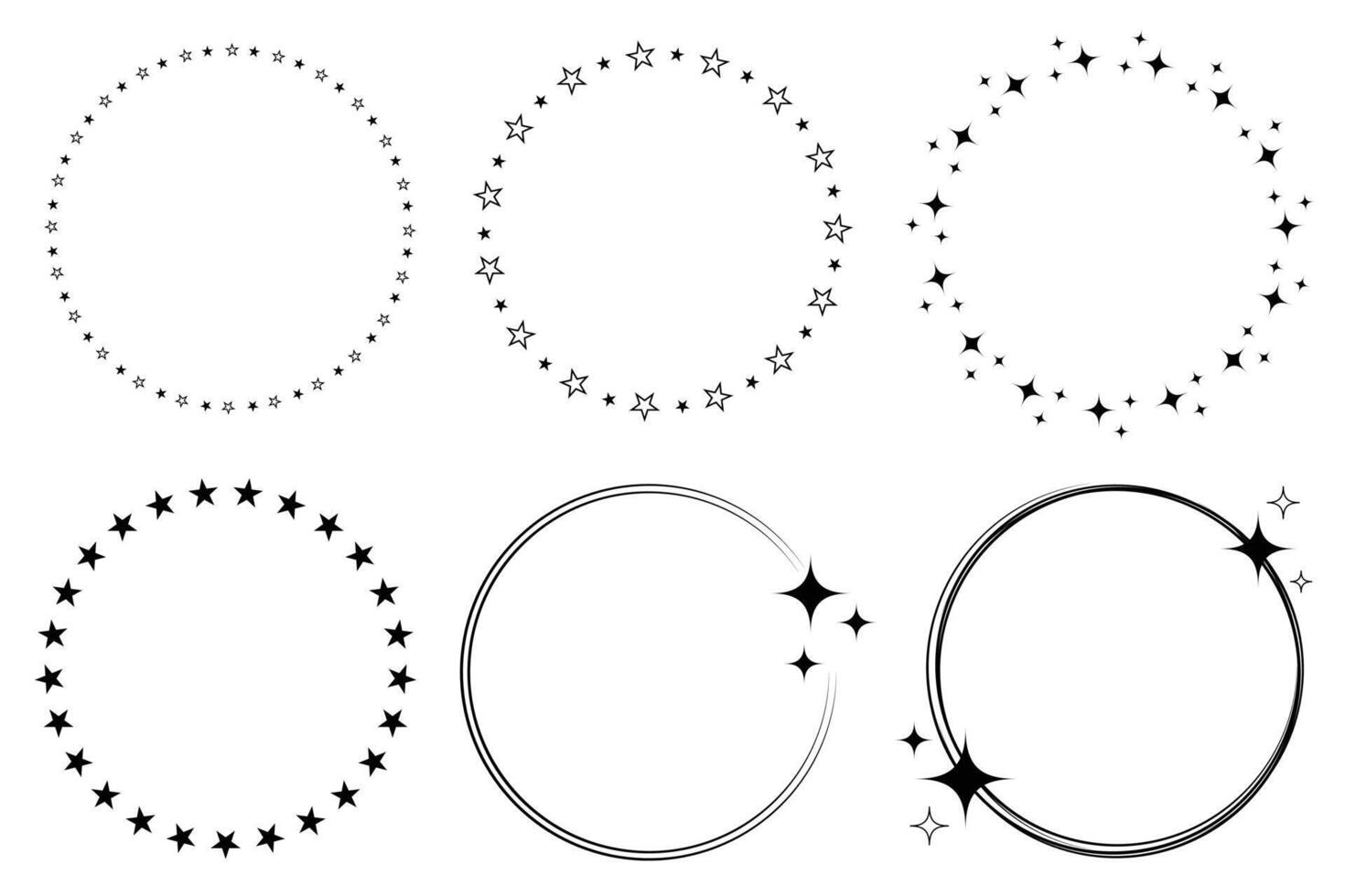 Set of stars frame minimalist vector
