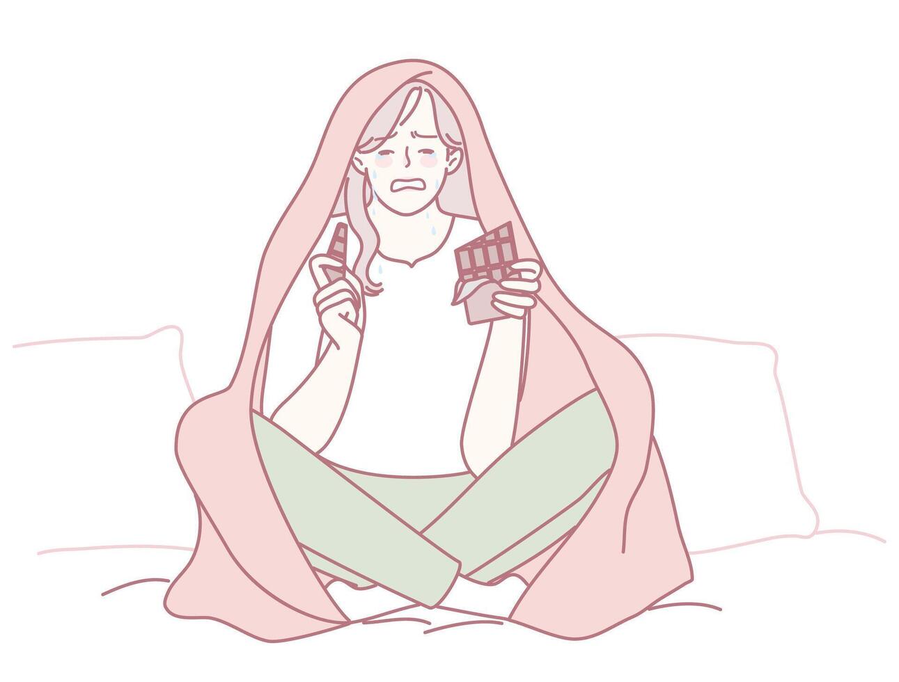 Cozy Comfort The Perfect Escape with Delicious Snacks and Soft Blankets on a Relaxing Day vector