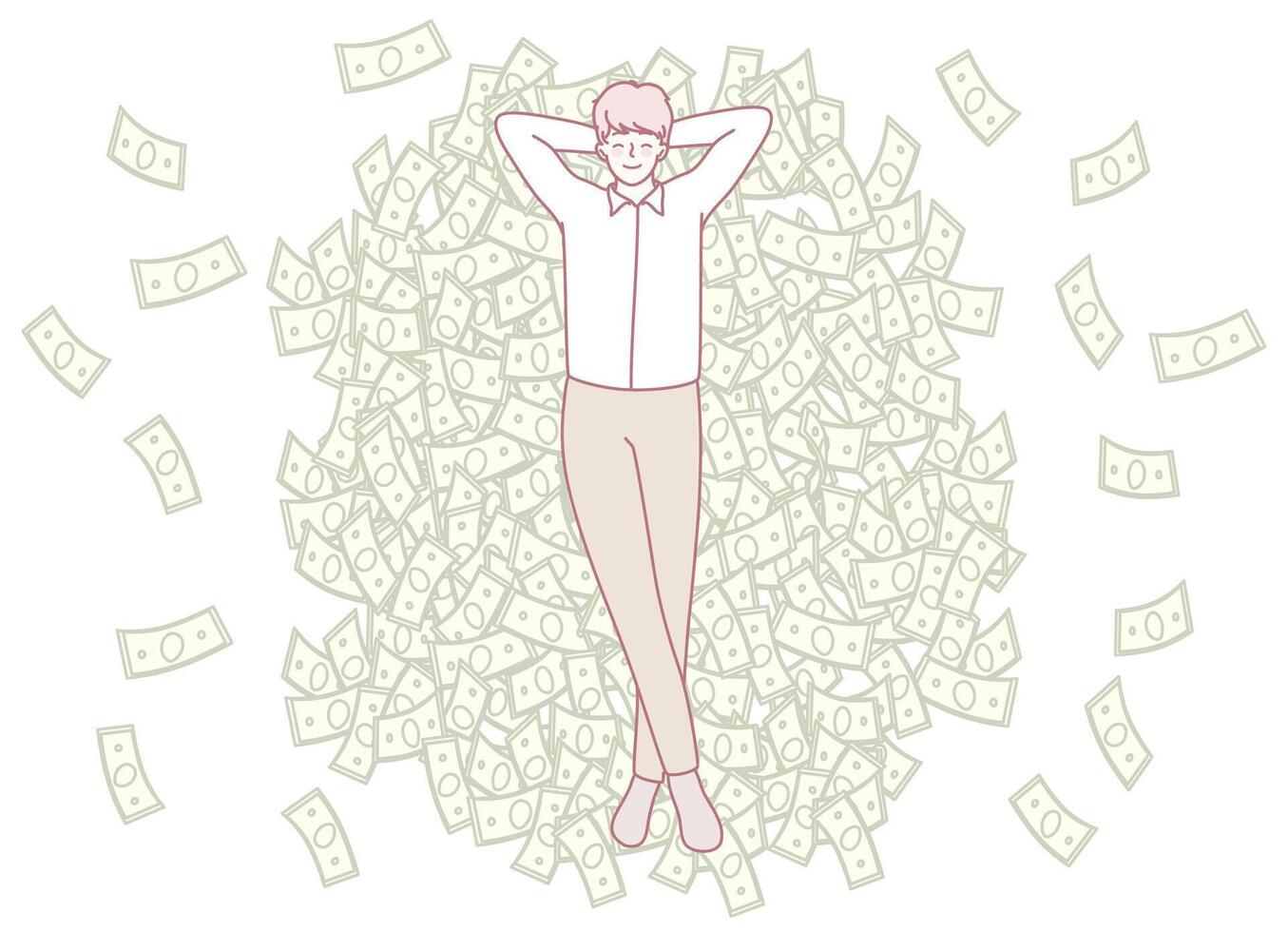 Finding Relaxation Among Great Wealth A True Symbol of Financial Freedom and Success vector