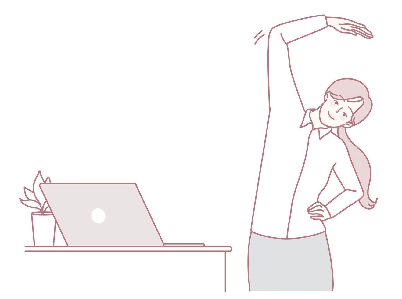 Office workers can improve their overall health and enhance focus through stretching exercises vector