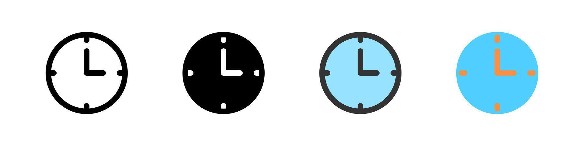 Icon set for time. Perfect for clocks, scheduling apps, or timers. vector