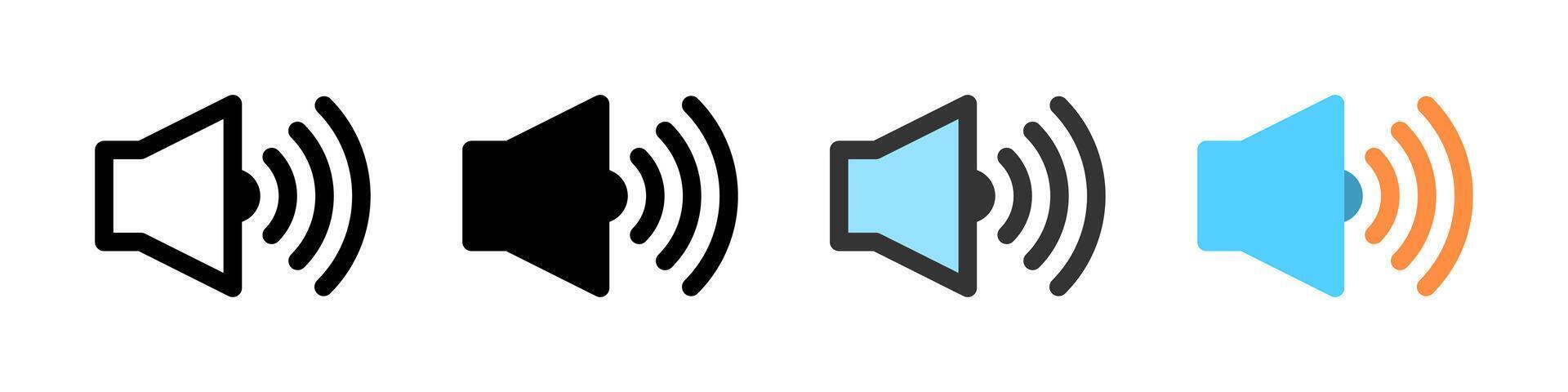 Icon set for volume. Perfect for audio apps or sound control interfaces. vector