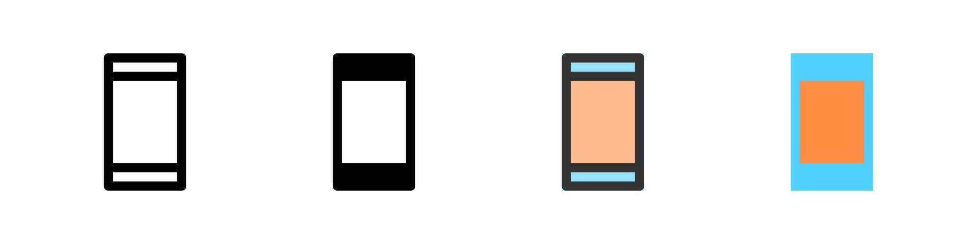 Icon set for portrait orientation. Ideal for apps or display settings. vector
