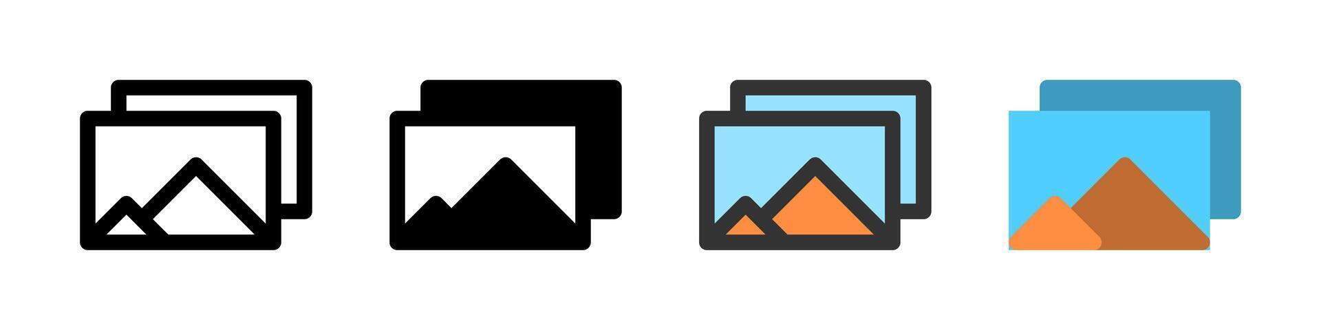 Icon set for gallery. Perfect for photo apps or media management tools. vector