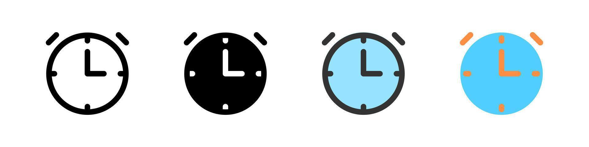 Icon set for alarm. Great for apps, clocks, or reminders. vector