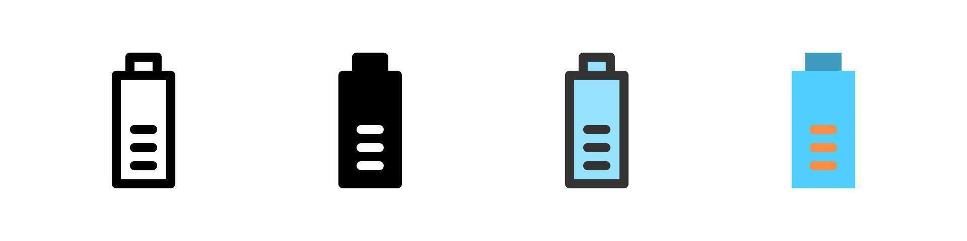 Icon set for battery 60 percent. Suitable for devices, apps, or power displays. vector