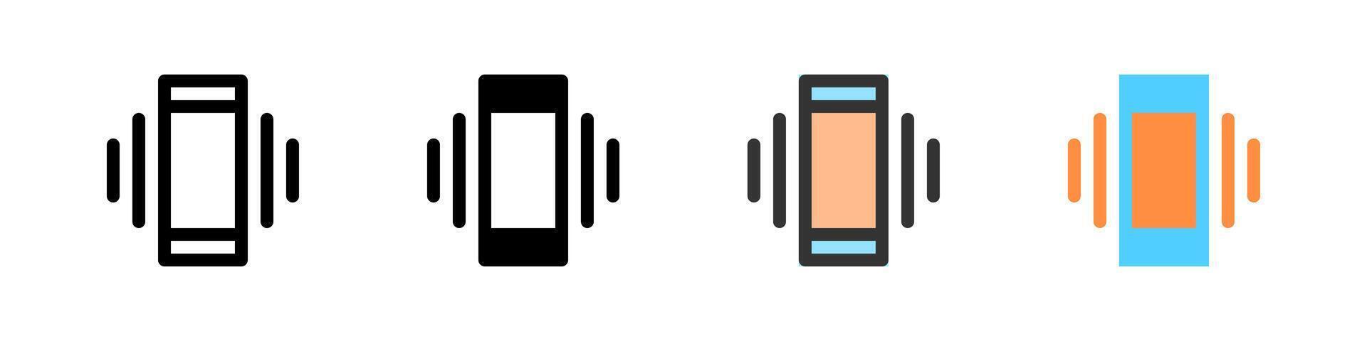 Icon set for vibration. Great for apps, notifications, or haptic feedback UI. vector