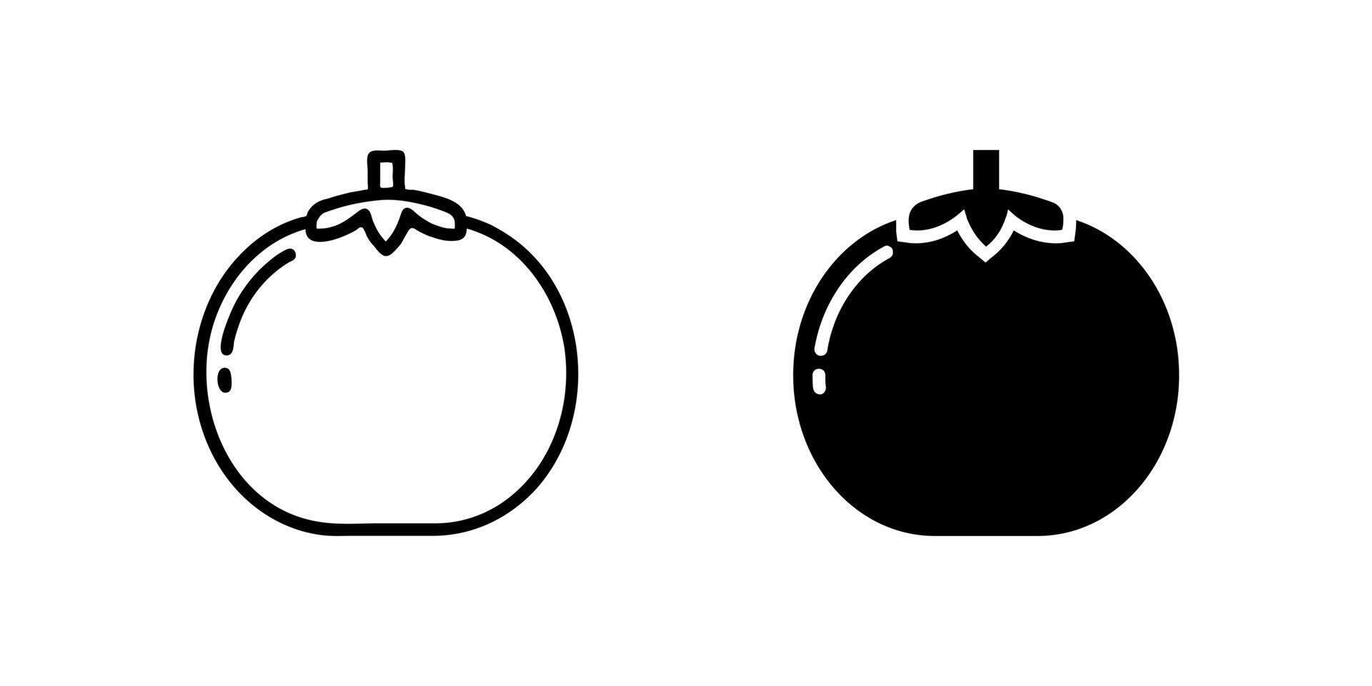 Tomato icons, versatile for representing fresh produce, cooking ingredients, healthy food, and garden themes. vector